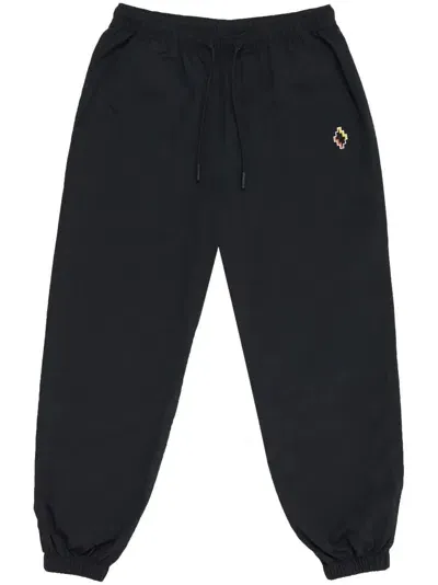 Marcelo Burlon County Of Milan Cross-embroidered Track Pants In Black