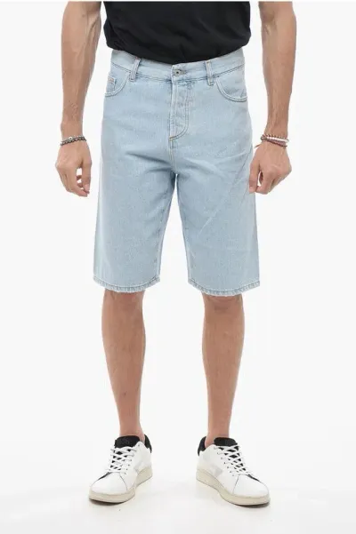 Marcelo Burlon County Of Milan Denim Bermuda Shorts In Blue