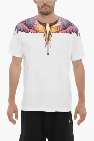 Marcelo Burlon County Of Milan Regular Fit Icon Wings Crew-neck T-shirt In Blue