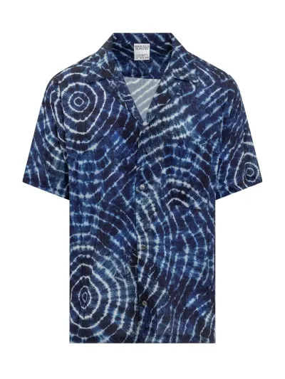 Marcelo Burlon County Of Milan Soundwaves Shirt In Blue