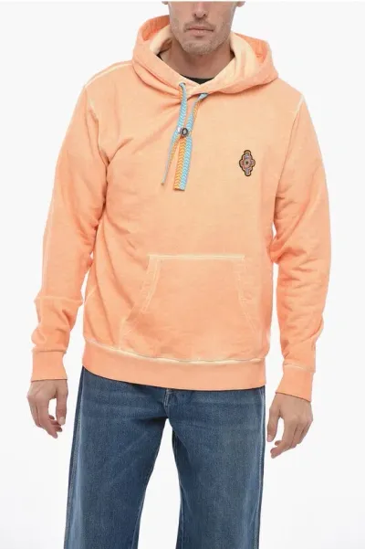 Marcelo Burlon County Of Milan Sunset Hoodie Sweatshirt With Embroidered Logo In Orange