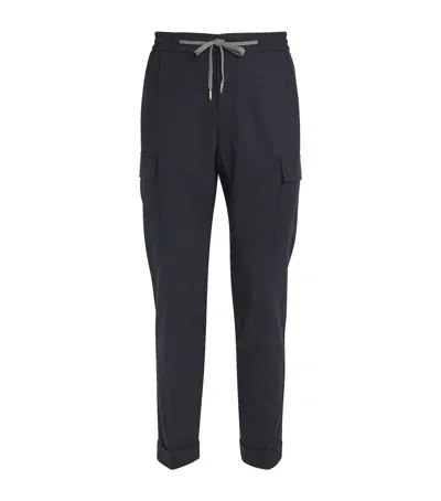 Marco Pescarolo Cashmere Drawstring Trousers In Navy