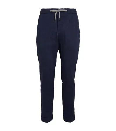 Marco Pescarolo Cashmere-linen Drawstring Trousers In Navy