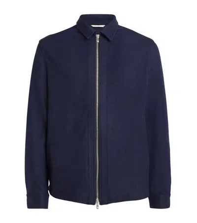 Marco Pescarolo Cashmere Zip-up Jacket In Navy