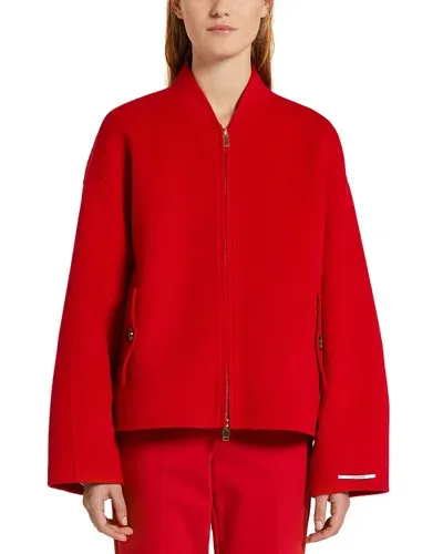 Marella Medusa Wool Coat In Red