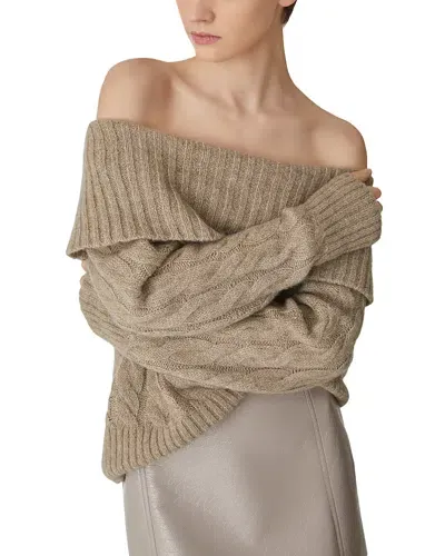 Marella Omega Off-the-shoulder Sweater In Turtledove