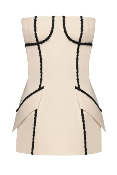 Maria Kokhia Fuzzy Details Corset In Neutral