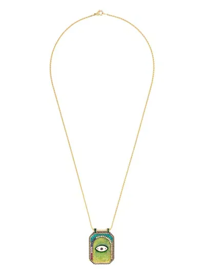 Marie Lichtenberg 18k Yellow Gold Evil Eye Sapphire And Diamond Necklace