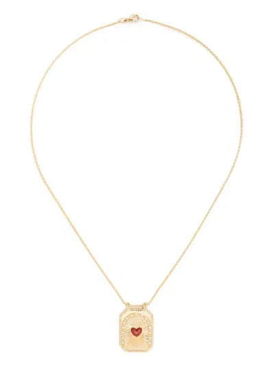 Marie Lichtenberg 18kt Yellow Gold Heart Scapular Diamond Necklace