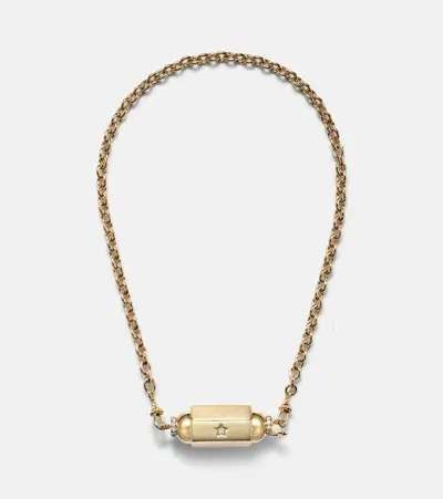 Marie Lichtenberg Jumbo 18kt Gold Pendant Necklace With Diamonds