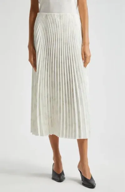 Marimekko Myy Unikko Floral Pleated Midi Skirt In Off-white/light Grey