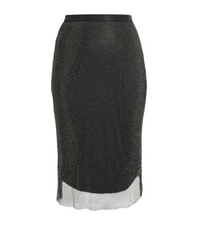 Marina Rinaldi Embellished Midi Skirt In Black