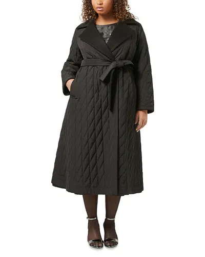 Marina Rinaldi Marina Minaldi Capanna Reversible Long Coat In Black