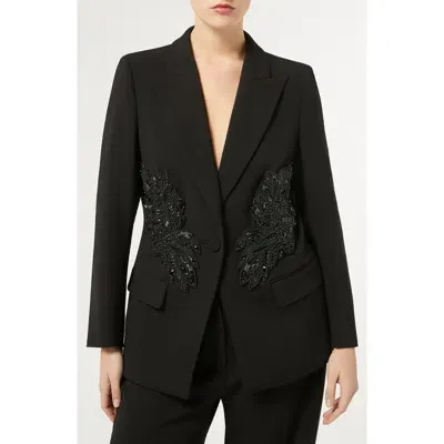 Marina Rinaldi Monique Bead Detail Cady Blazer In Black