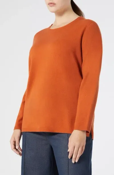 Marina Rinaldi Orma Cashmere Sweater In Red Orange