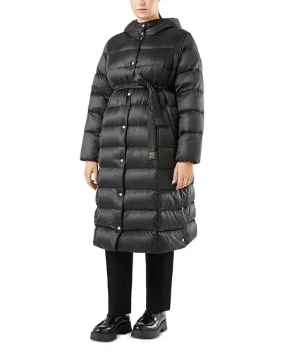 Marina Rinaldi Plus Cerea Reversible Quilted Down Coat In Black