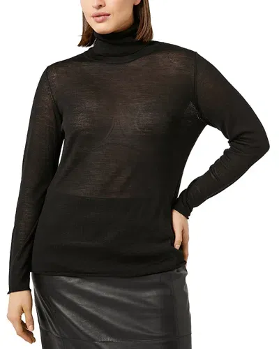 Marina Rinaldi Silk And Cashmere Blend Turtleneck Sweater In Black