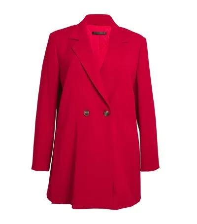 Marina Rinaldi Wool Double-breasted Blazer In Red