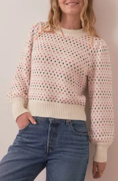 Marine Layer Alma Puff Sleeve Sweater In Warm Multi