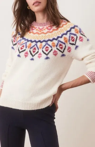 Marine Layer Archive Shasta Fair Isle Sweater In Cream