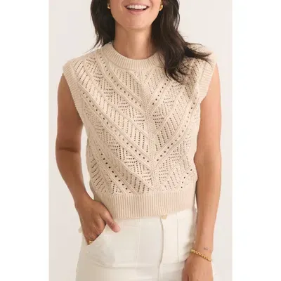 Marine Layer Brooke Open Stitch Sleeveless Sweater In Oatmeal