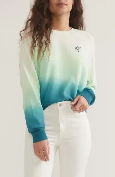 Marine Layer Dip Dye Cotton Sweatshirt In Shaded Spruce