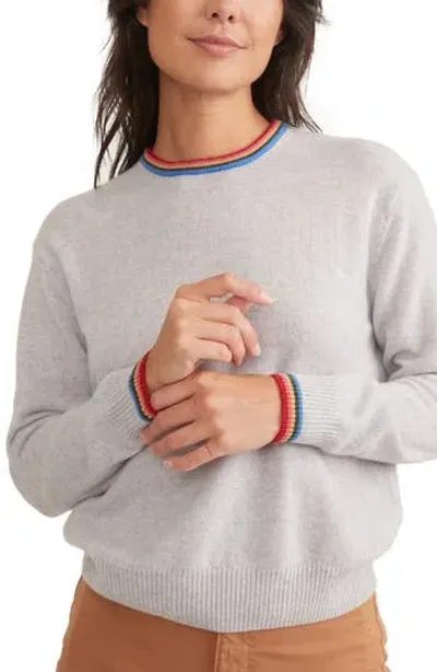 Marine Layer Harper Cashmere Sweater In Light Grey Heather