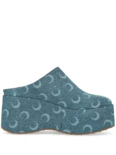 Marine Serre 85mm Moon Slippers In Blue