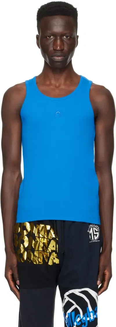 Marine Serre Blue 2x2 Tank Top In Bl50 Blue