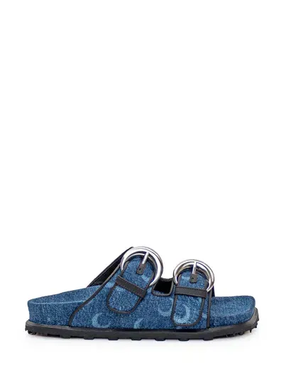 Marine Serre Denim Sandal In Blue