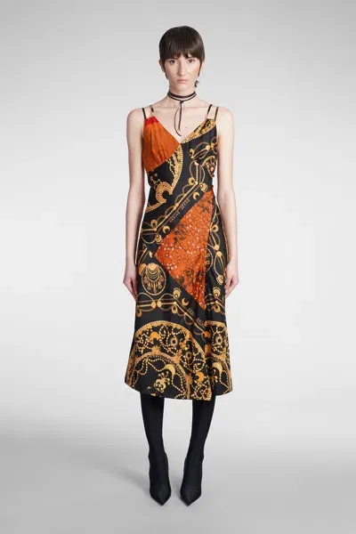 Marine Serre Dress In Black Silk