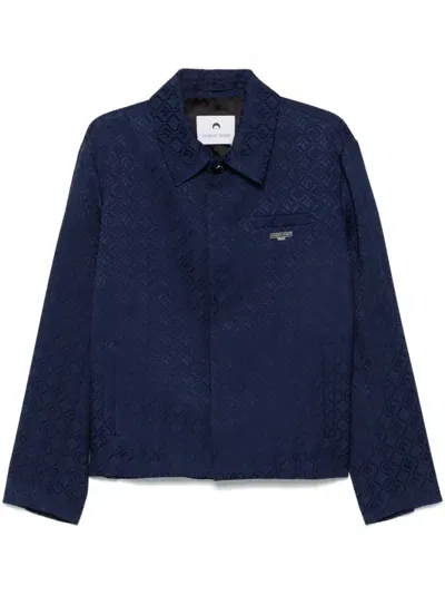 Marine Serre Moon Diamond Jacquard Jacket In Blue