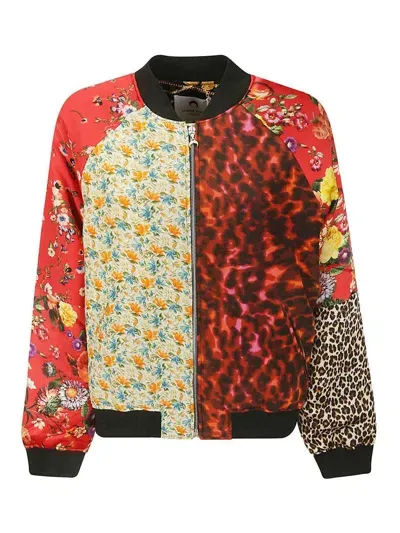 Marine Serre Regenerated Silk Scarves Bomber Jacket In Multicolor