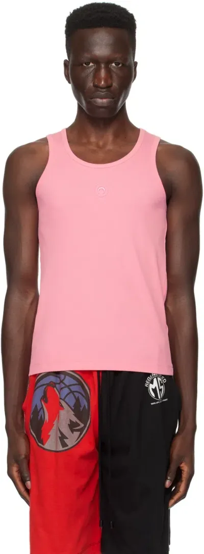 Marine Serre Pink 2x2 Tank Top In Rosa