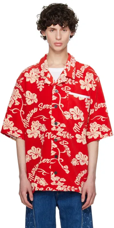 Marine Serre Red Jacquard Shirt In Rd10 Red