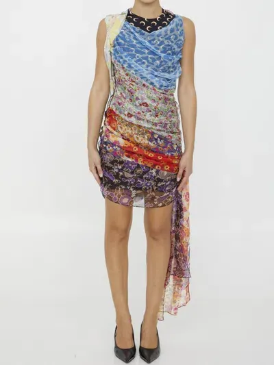 Marine Serre Regenerated Scarves Dress In Multicolor