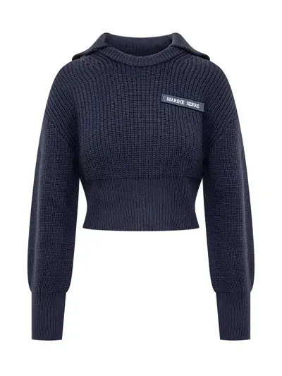 Marine Serre Sweater With Logo In Blue