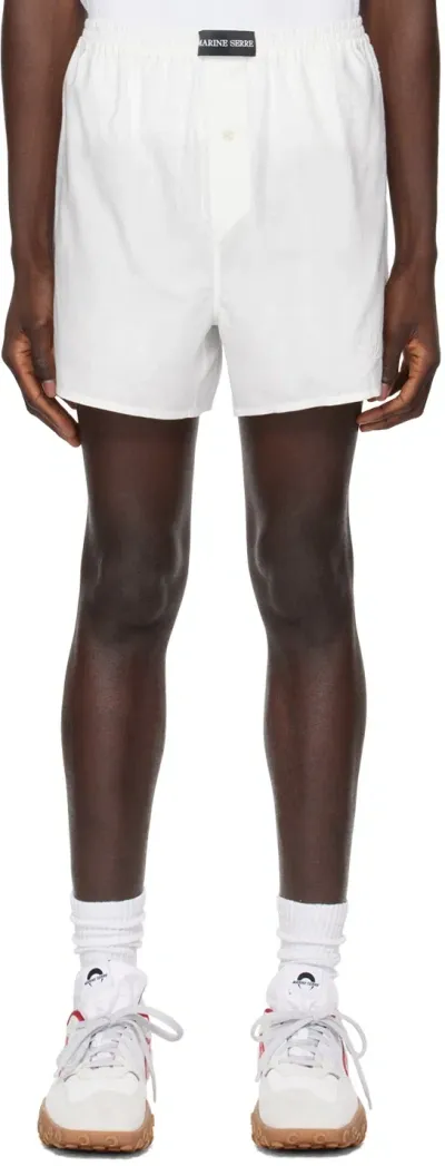 Marine Serre White Household Shorts In Wh10 White