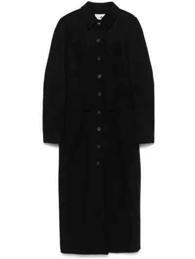 Marine Serre Wool Coat In Black