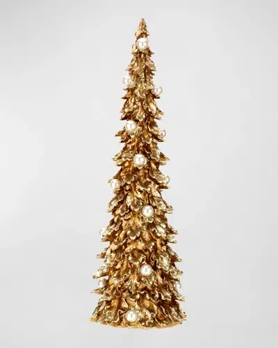 Mark Roberts Gilded Pearl Christmas Tree, Large In Gold