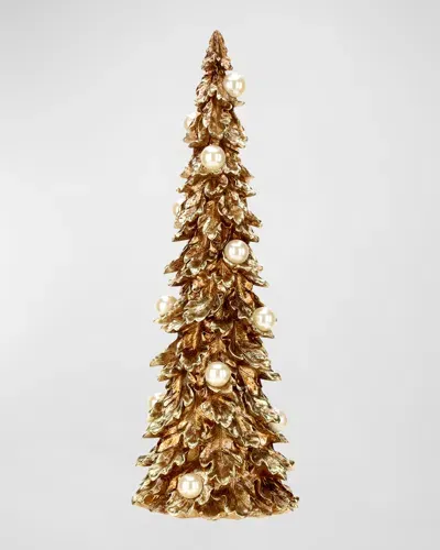 Mark Roberts Gilded Pearl Christmas Tree, Small In Gold