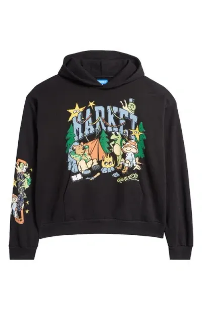 Market Back Country Buds Cotton Graphic Hoodie In Black