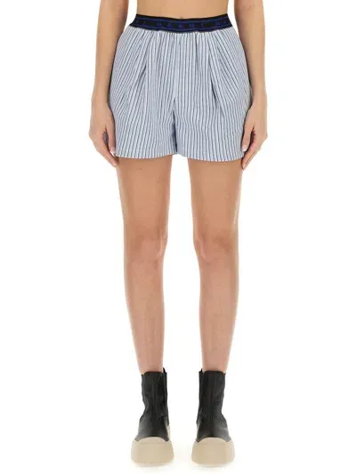 Marni Bermuda Shorts With Stripe Pattern In Blue