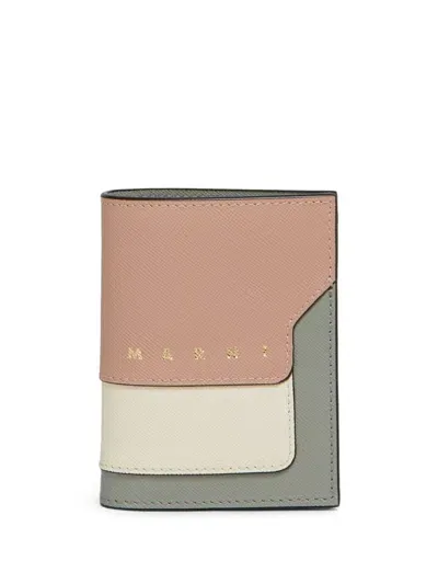 Marni Bi-fold Leather Wallet In Multi