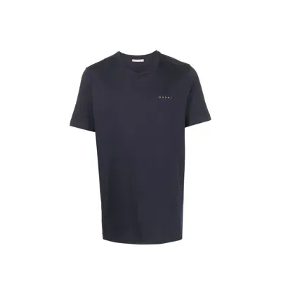 Marni Cotton Logo T-shirt In Black