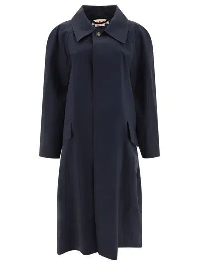 Marni Cotton Raincoat In Blue