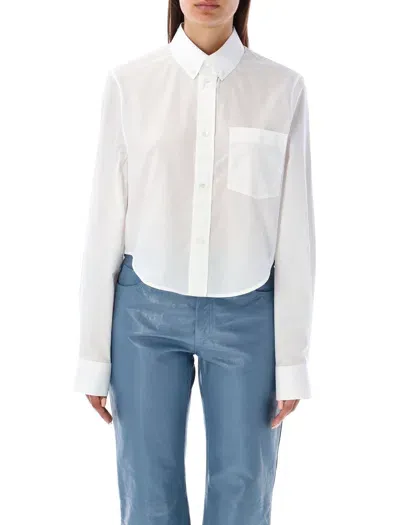 Marni Cropped Cotton Shirt In White