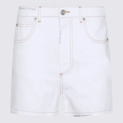 Marni Floral-print Denim Shorts In White