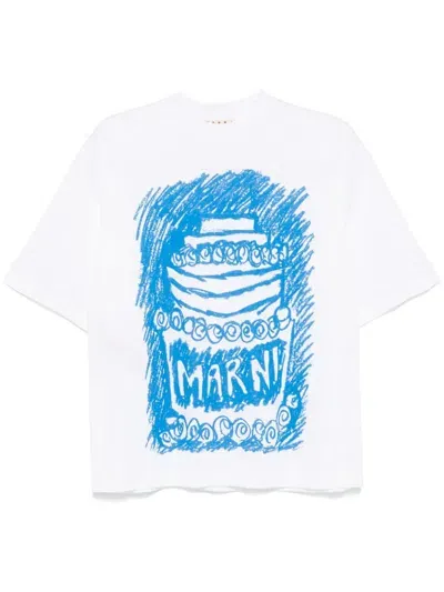 Marni Illustration-print T-shirt In White