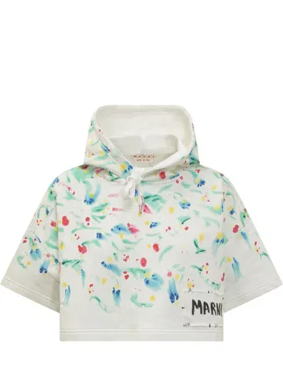 Marni Multicolor Cotton Sweatshirt In White